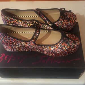 Betsey Johnson Floral Mary Jane Flats - Multicolor